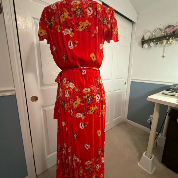 Free People Jess Floral Wrap Maxi Dress Flower - Picture 5 of 8